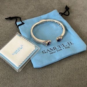 NWOT Samul B. 925 Sterling Silver & 18k gold accents Bangle